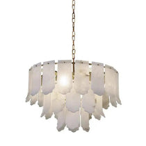 Alabaster Flake Brass Multi-Layer Chandelier Lamp