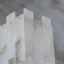 Alabaster Flake Modern Rectangular Dining Room Chandeliers
