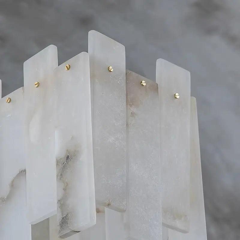 Alabaster Flake Modern Rectangular Dining Room Chandeliers