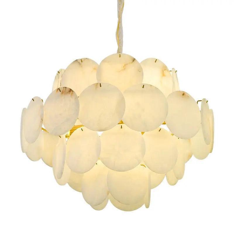 Spain Alabaster Flake Brass Living Room Chandelier