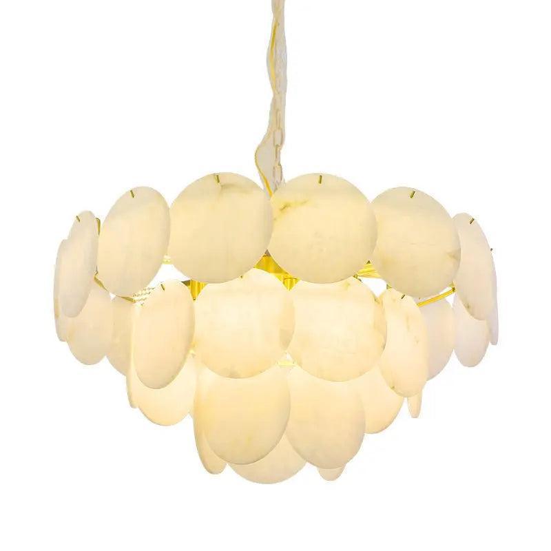 Spain Alabaster Flake Brass Living Room Chandelier