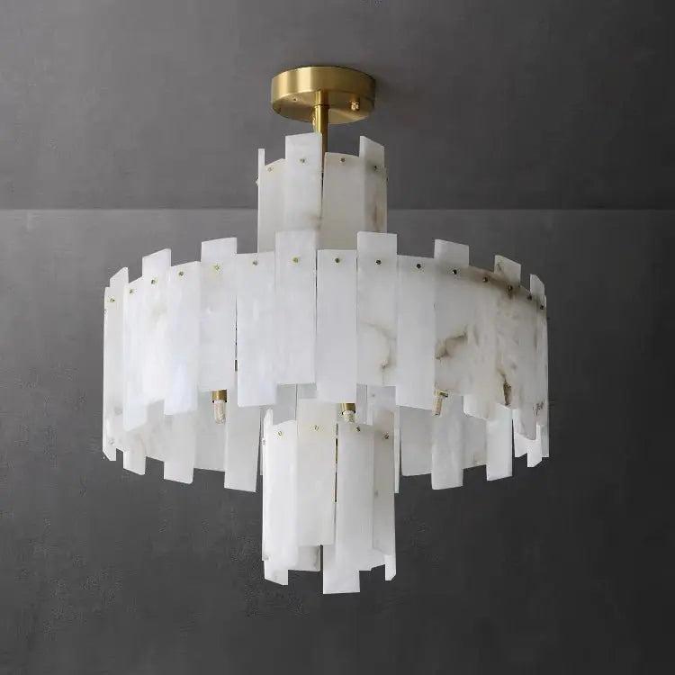 Spain Alabaster Flake Round Modern Chandeliers