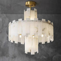 Spain Alabaster Flake Round Modern Chandeliers