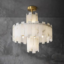 Spain Alabaster Flake Round Modern Chandeliers