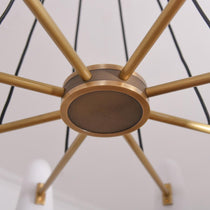 White Ceramics Round Chandelier 32", 3-lights