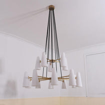2-Tier White Porcelain Round Chandelier