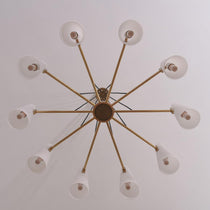 White Ceramics Round Chandelier 44", 10-lights