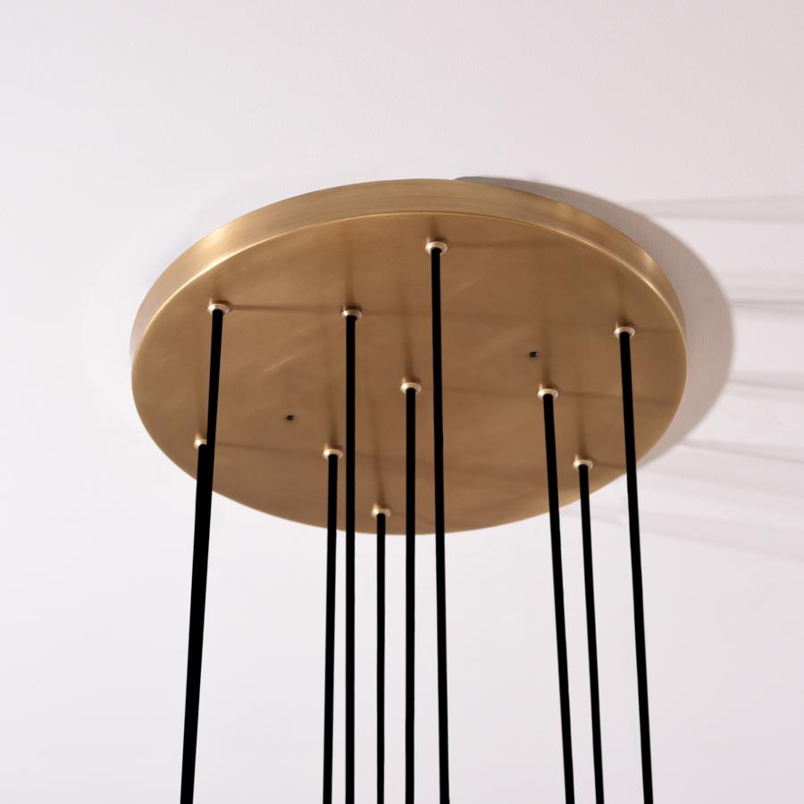 White Ceramics Round Chandelier 18"，10-lights