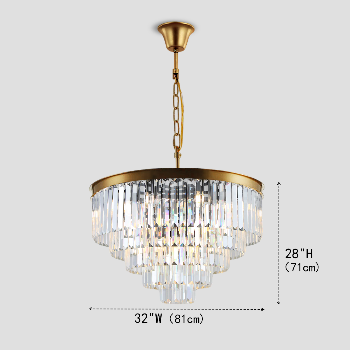 Falria Multi-Tier Clear/Smoke Crystal Round Chandelier Main image