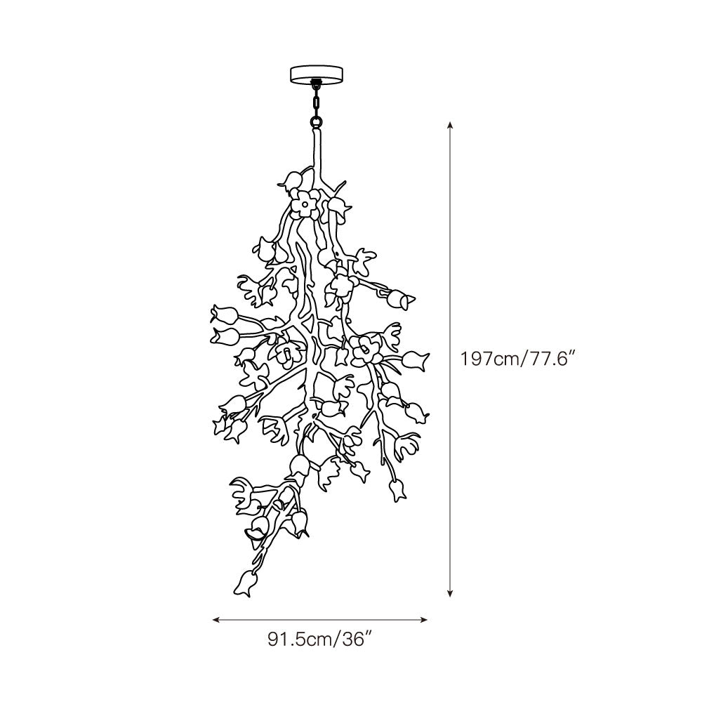 Churippu Branch Brass Chandelier