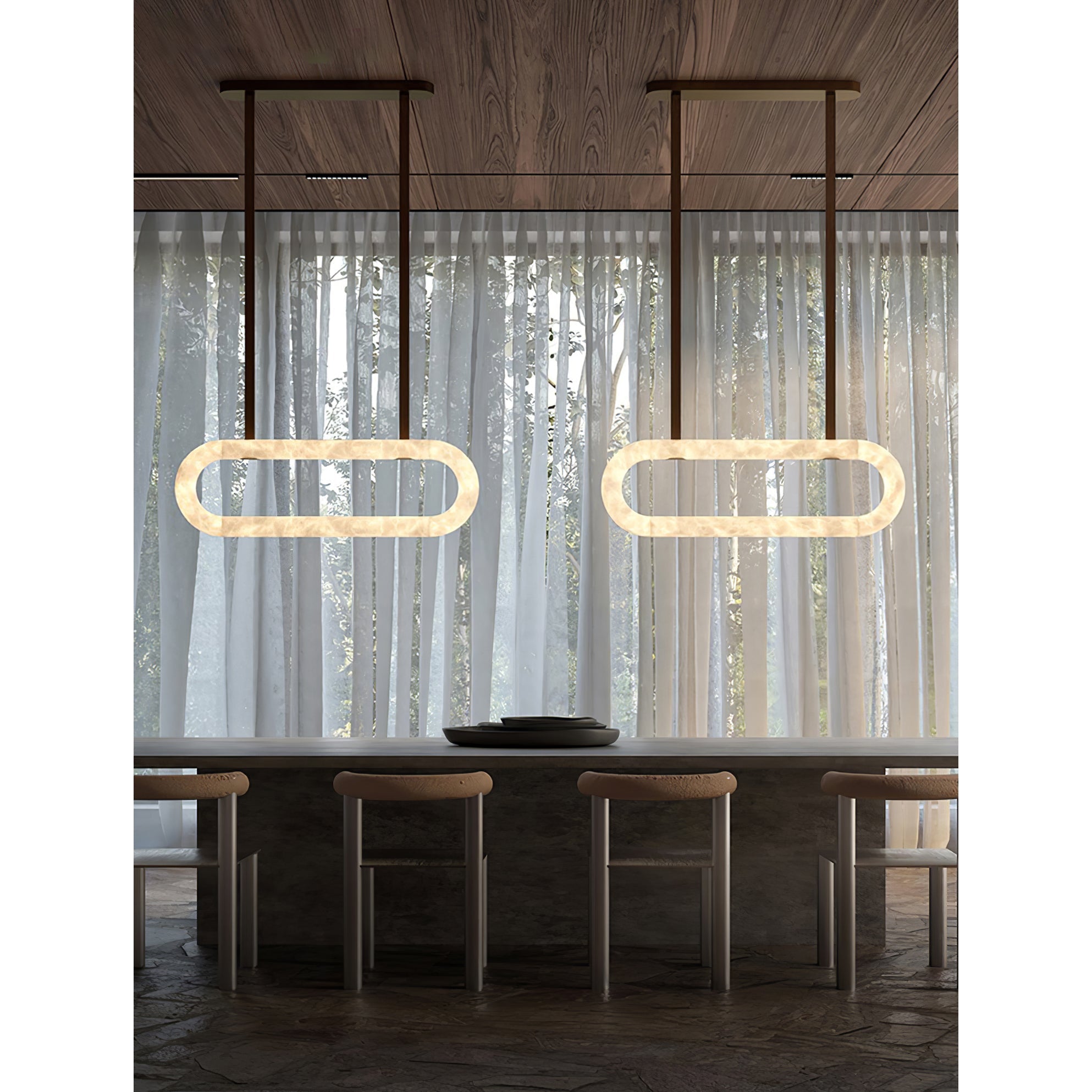 Circle Alabaster Chandelier