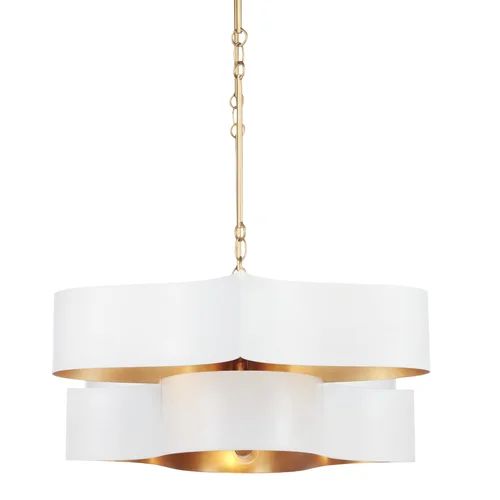 Classic Lotus 1 Tier 6 Light Chandelier