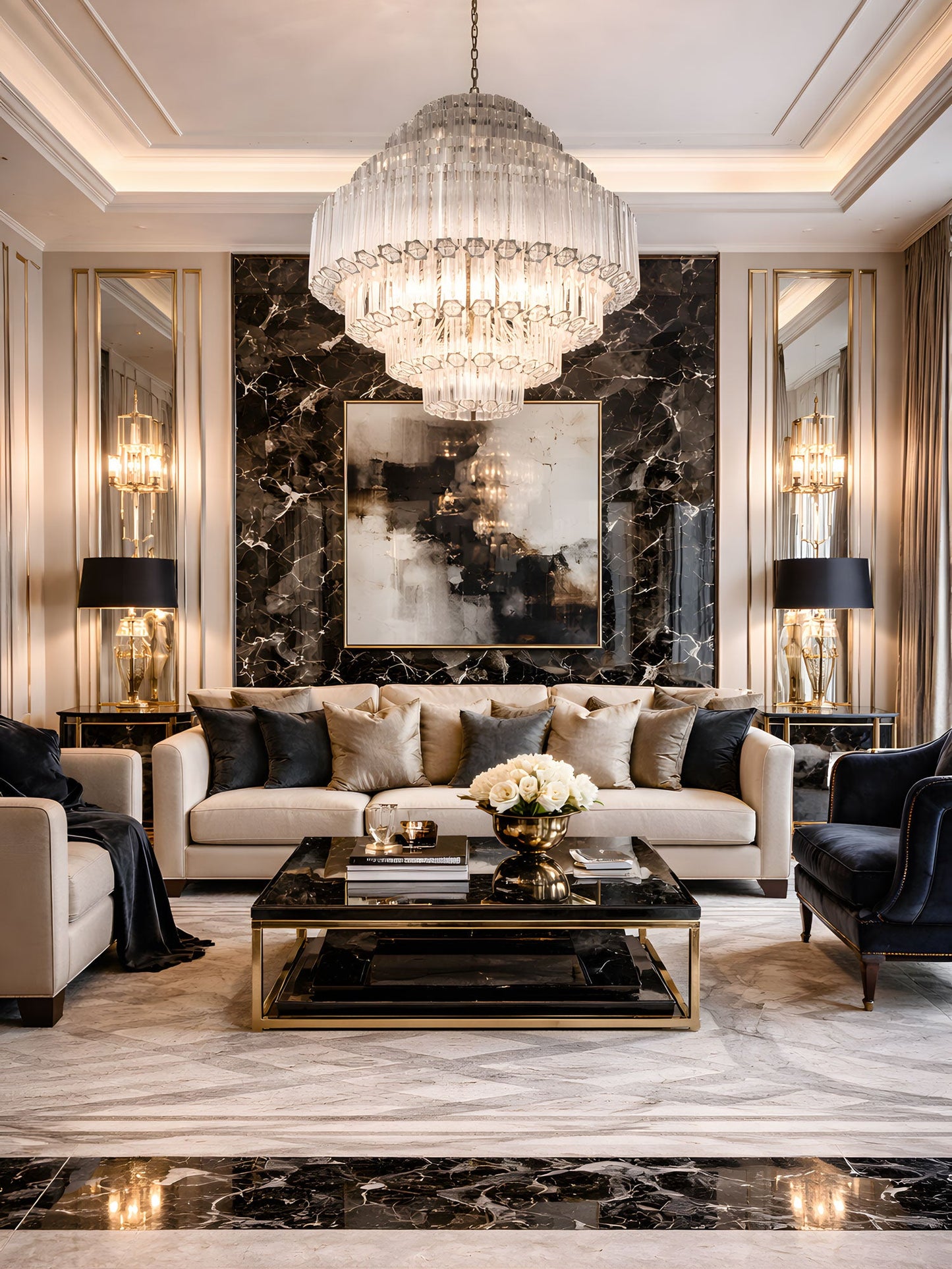 Contemporary Clear Grande Palermo Chandelier - CasaraHouse