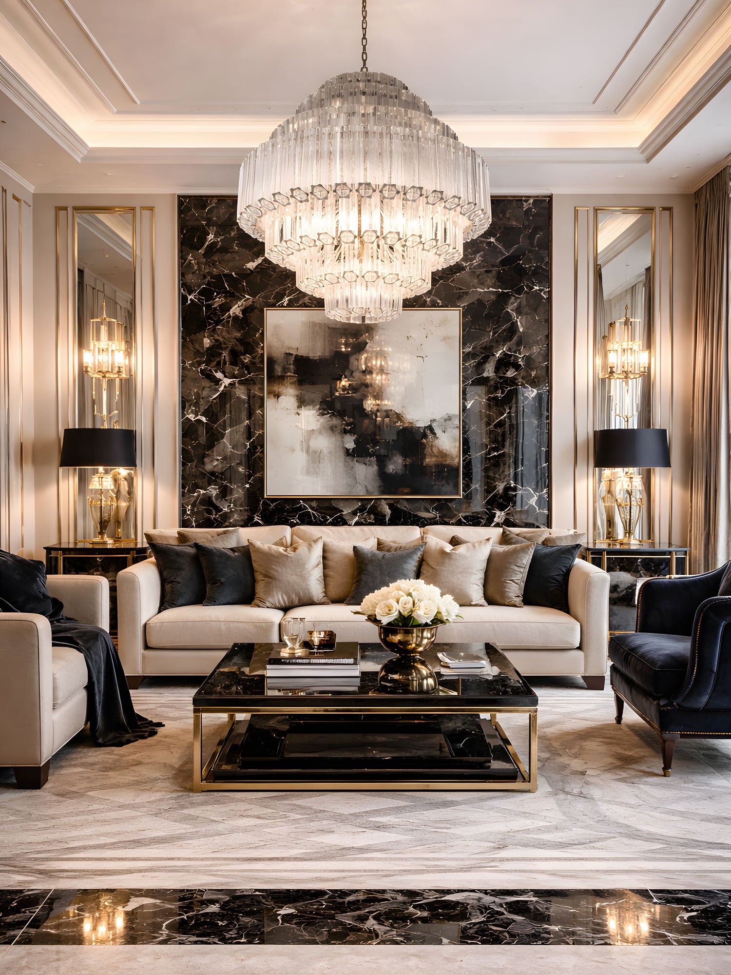 Contemporary Clear Grande Palermo Chandelier - CasaraHouse