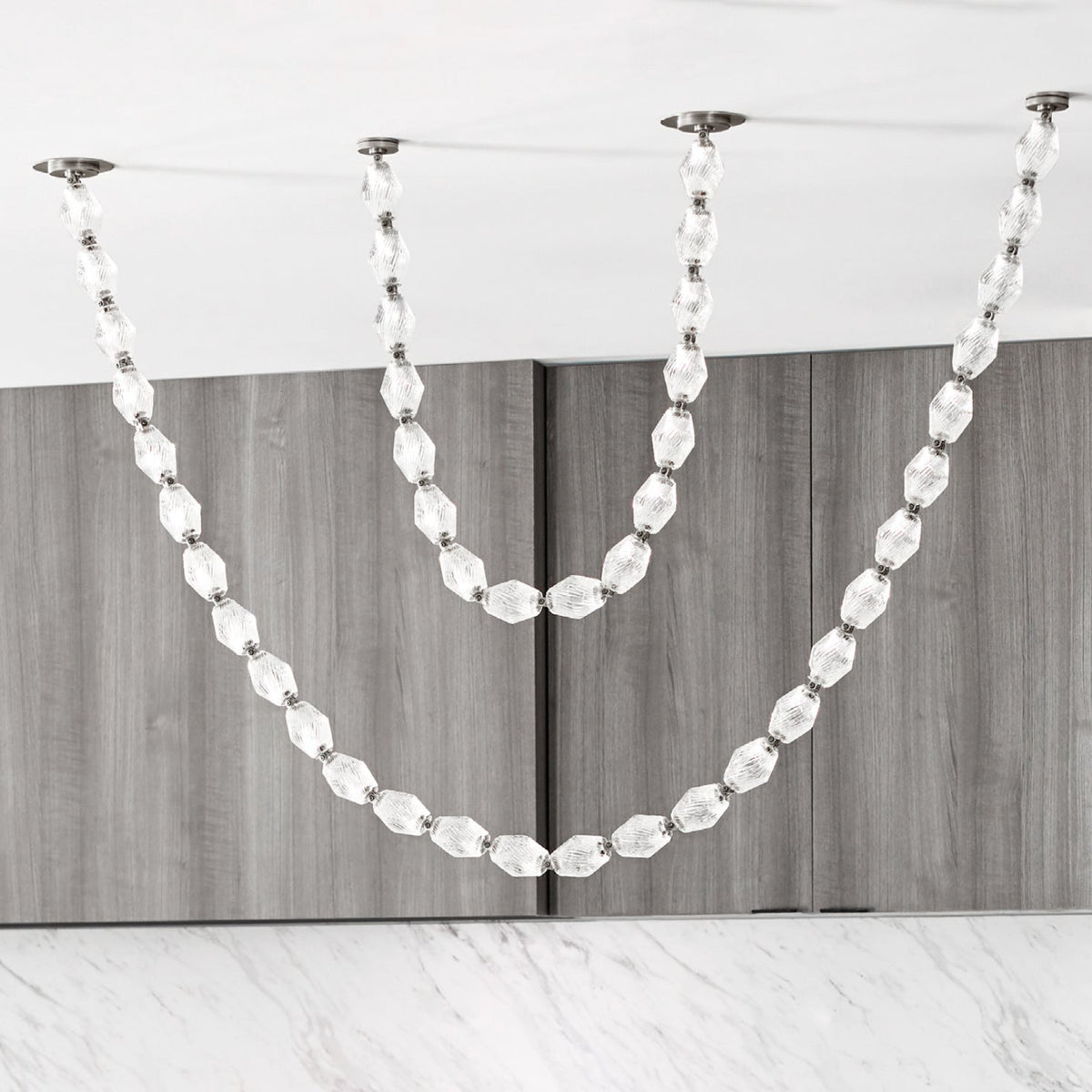 Glass Chain Chandelier
