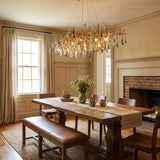 Designer Colorful Raindrop Brass Branch Chandelier - CasaraHouse