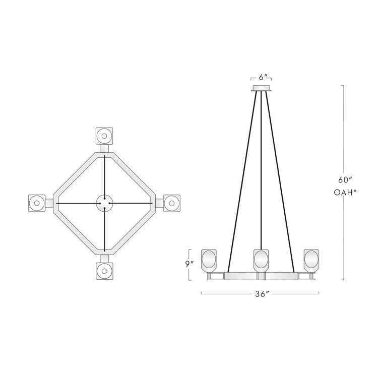 Conso Crystal Square Chandelier