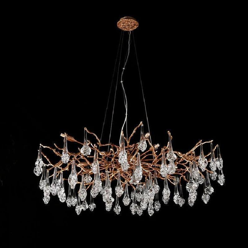 Creative Rose Crystal Brass Branch Chandelier Secondary image