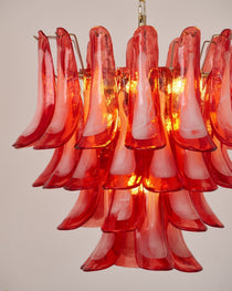 Crimson Glass Murano Petals Chandelier