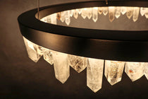 Cervine Quartz Stone Round Chandelier 36"
