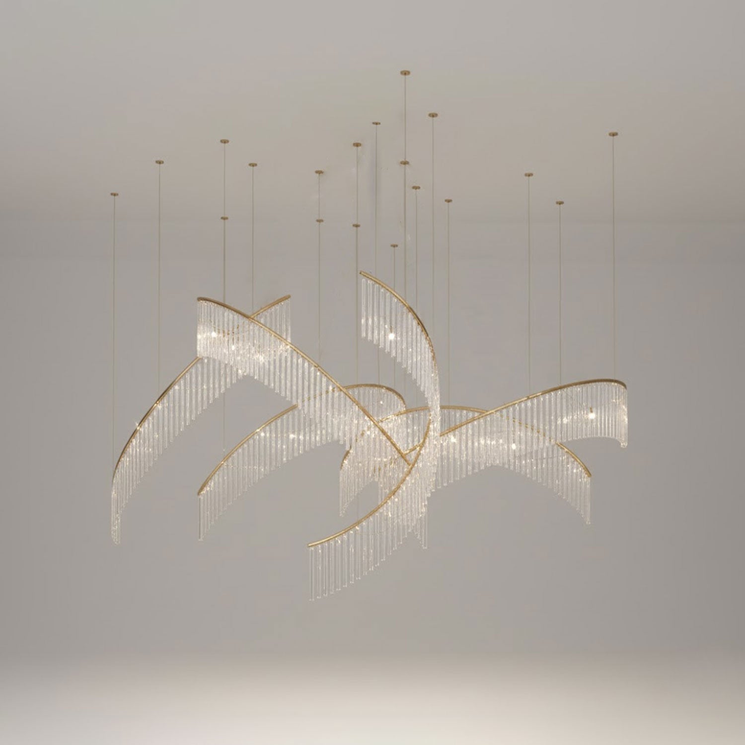 Luxury Waterfall Crystal Droplet Chandelier - CasaraHouse