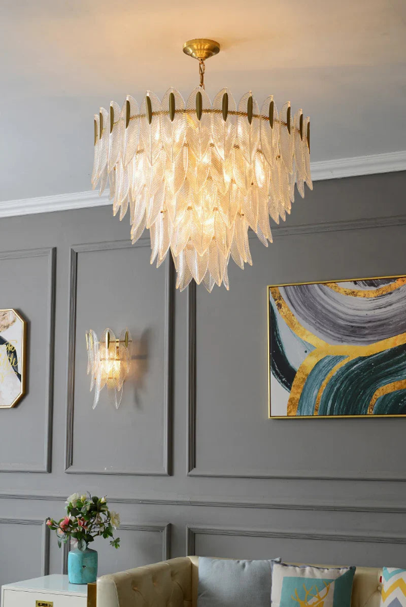 Crystal Feather Chandelier