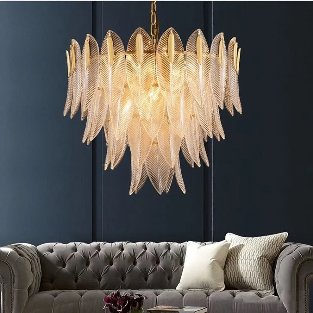 Crystal Feather Chandelier