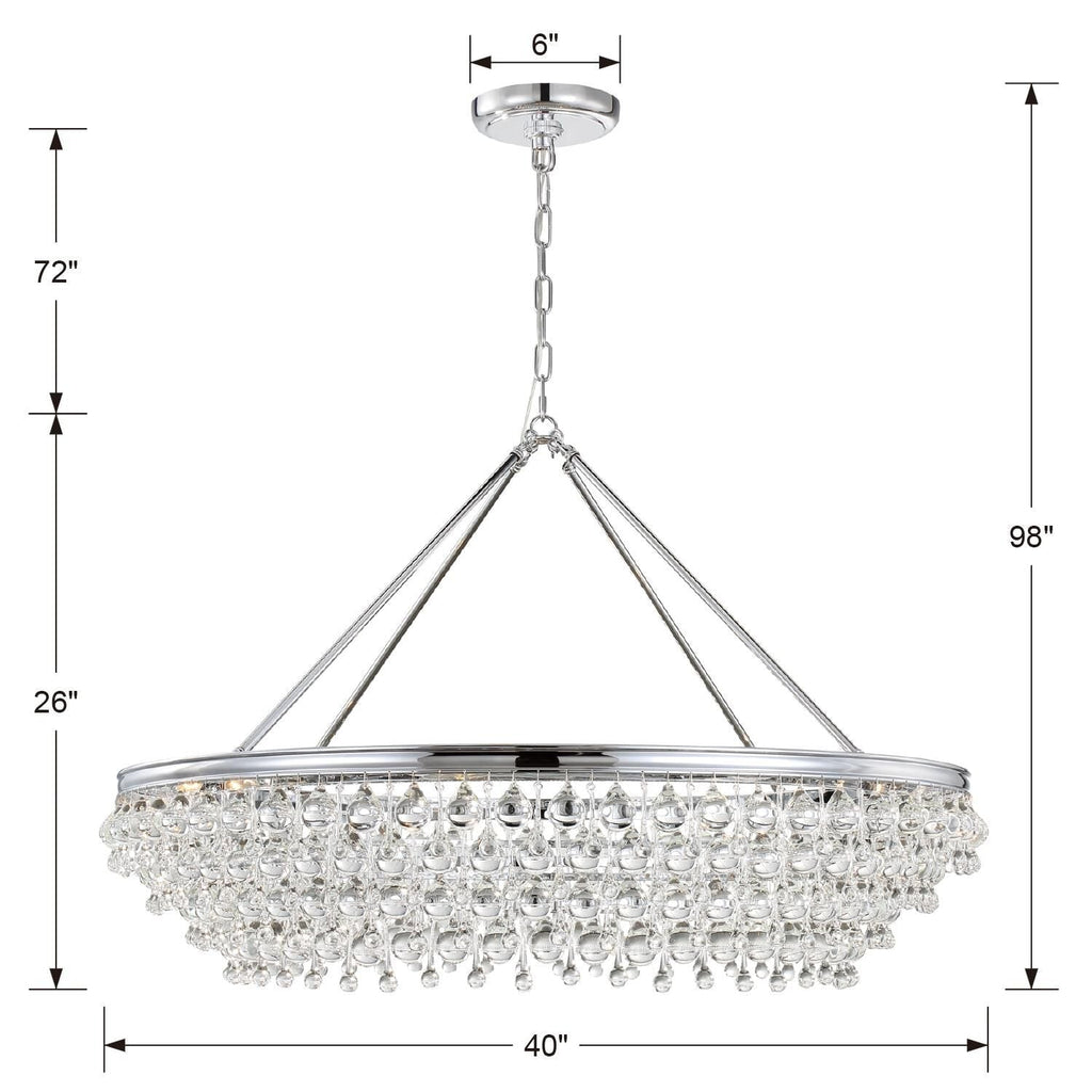 Calypso 8-Light Chandelier with Clear Crystal Drops