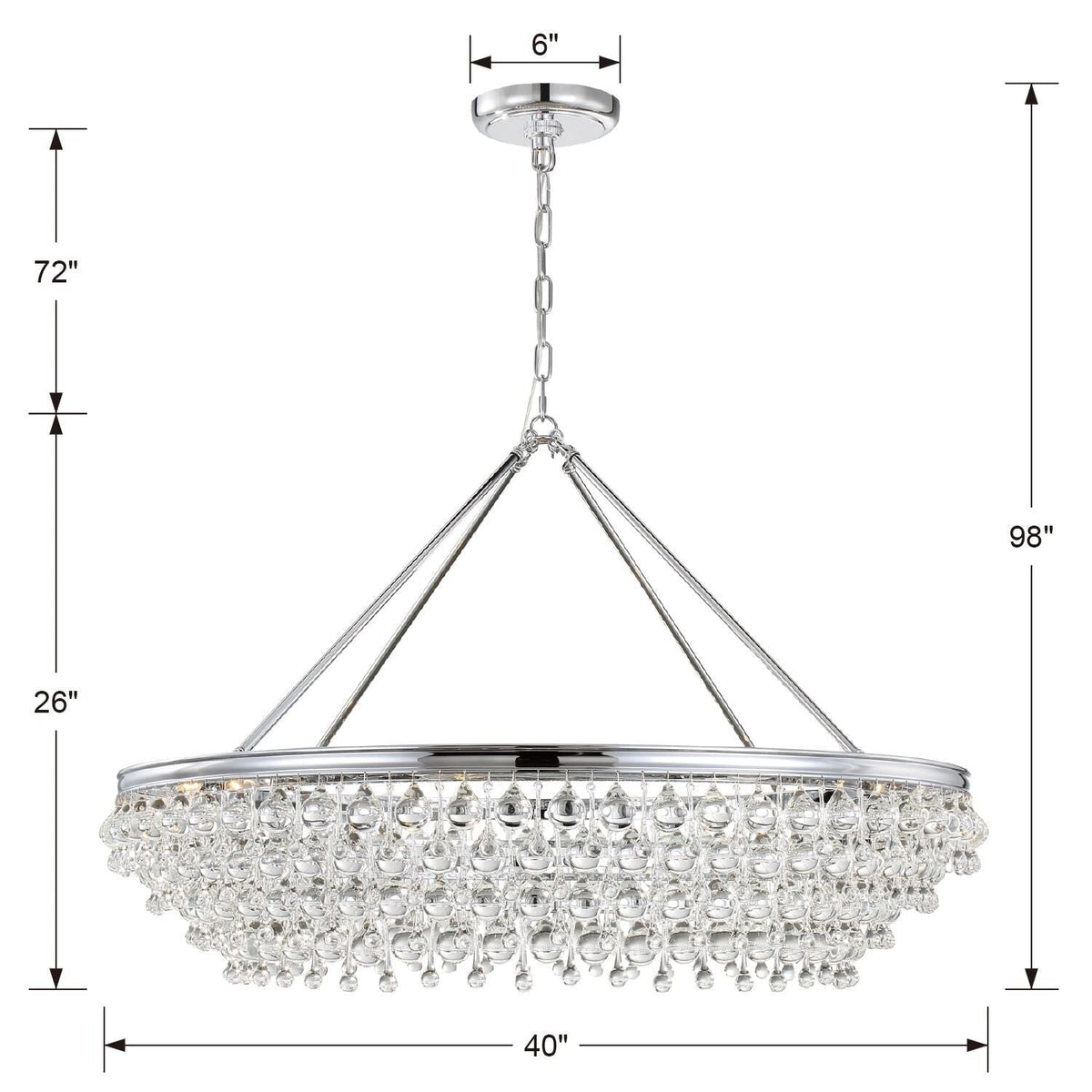 Calypso 8-Light Chandelier with Clear Crystal Drops