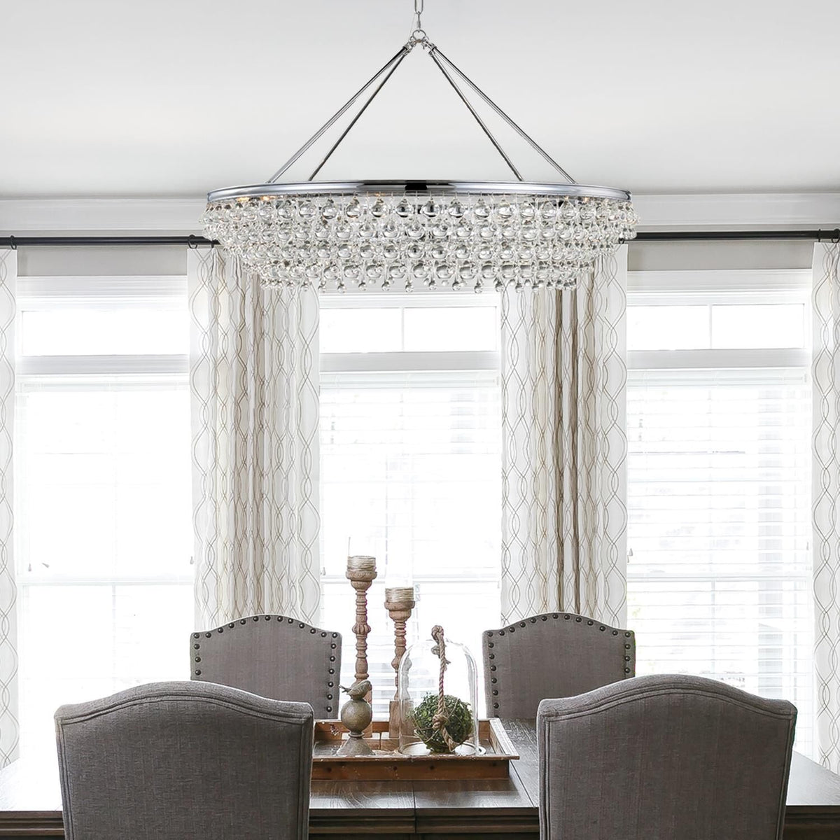 Calypso 8-Light Chandelier with Clear Crystal Drops