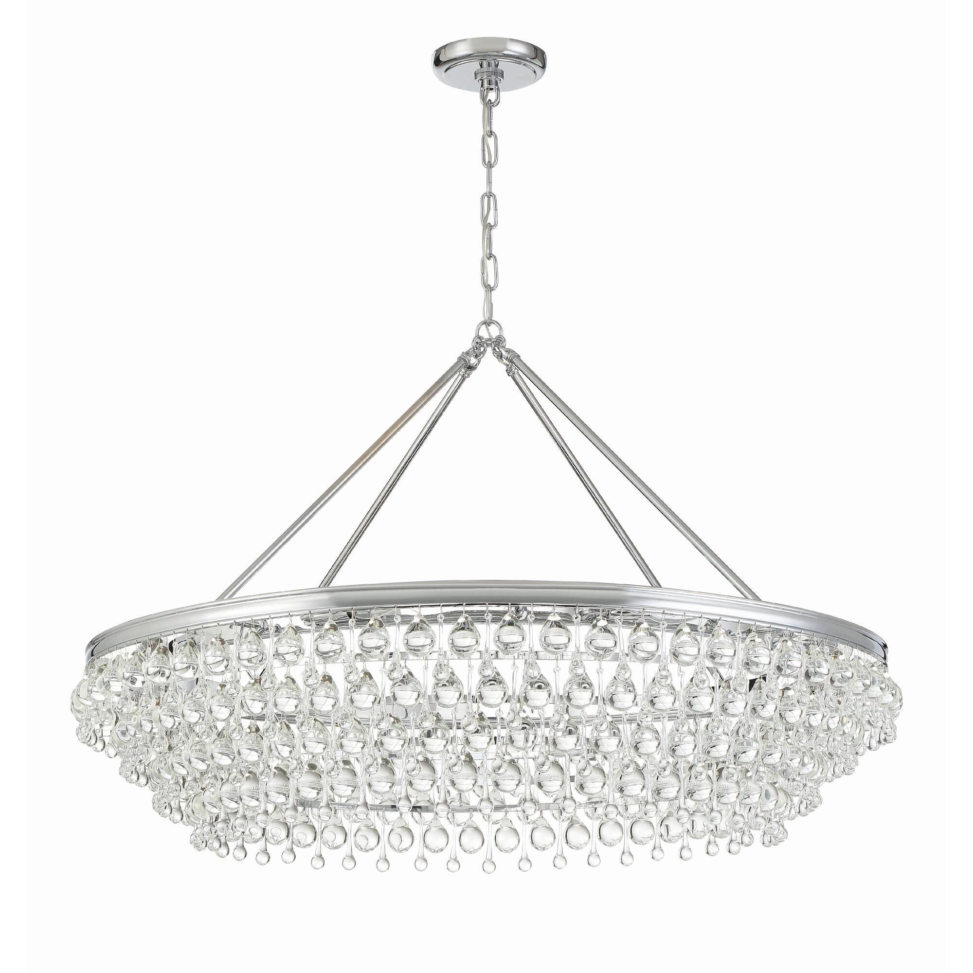 Calypso 8-Light Chandelier with Clear Crystal Drops