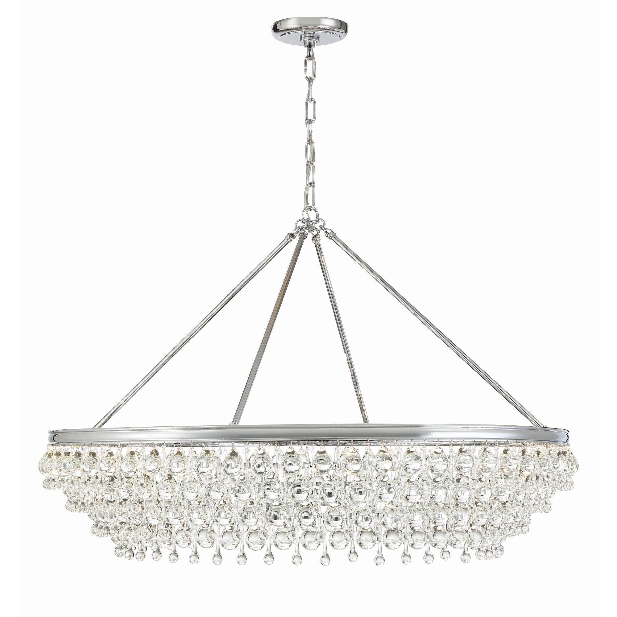 Calypso 8-Light Chandelier with Clear Crystal Drops