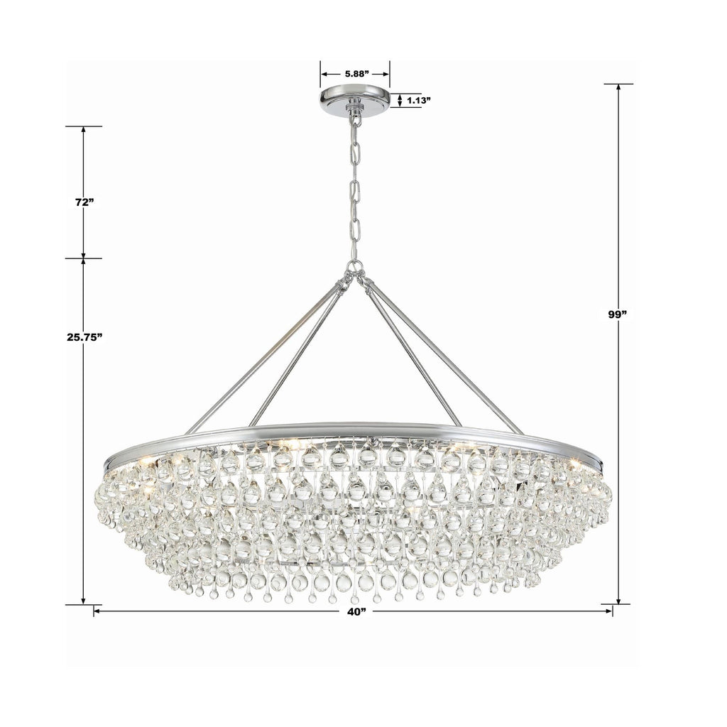Calypso 8-Light Chandelier with Clear Crystal Drops