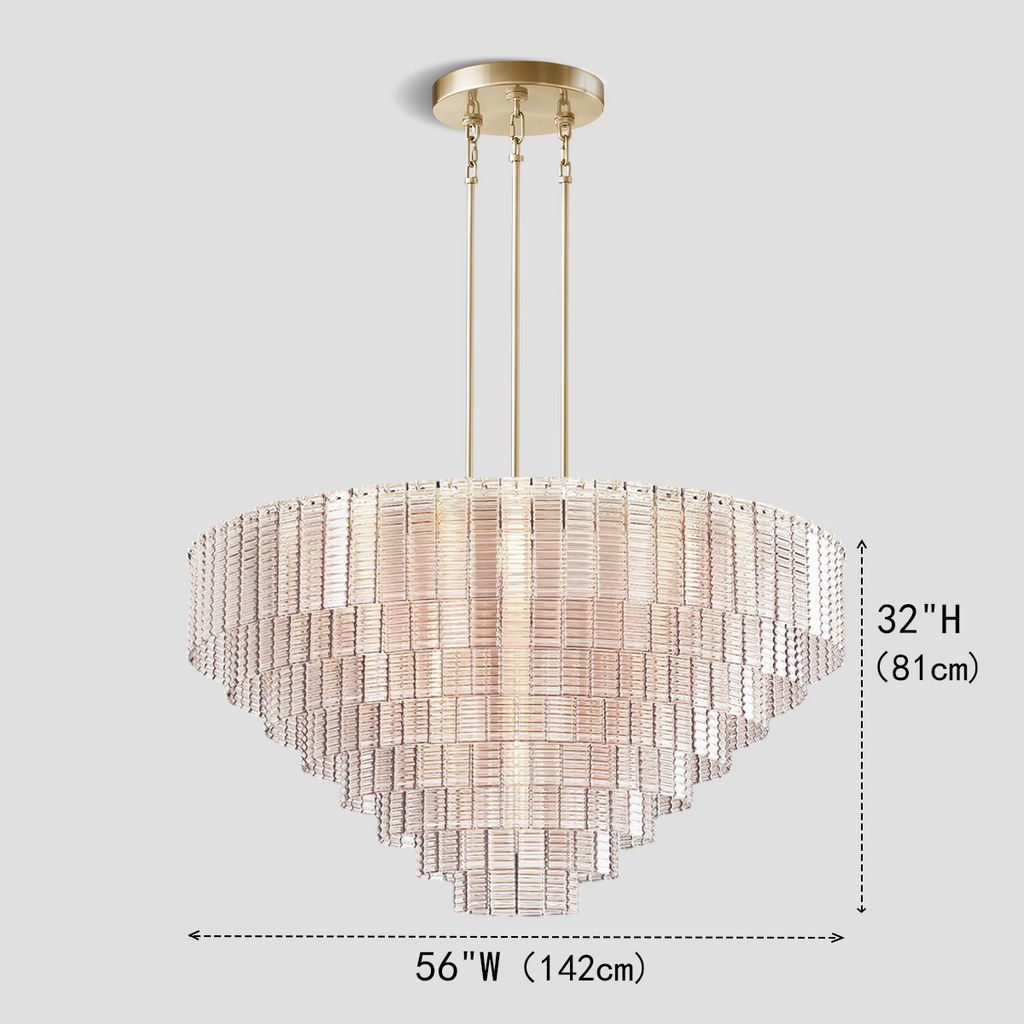 Guts Round Glass Tile Chandelier