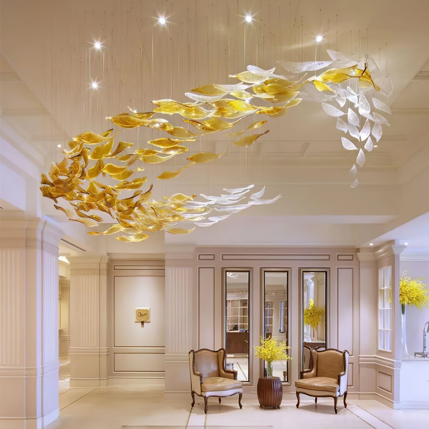Metallic Artistic Foliage Ceiling Chandelier Secondary image