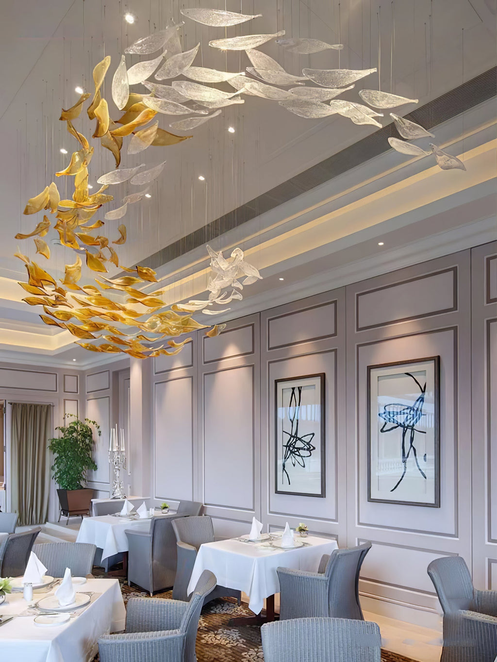 Metallic Artistic Foliage Ceiling Chandelier - CasaraHouse