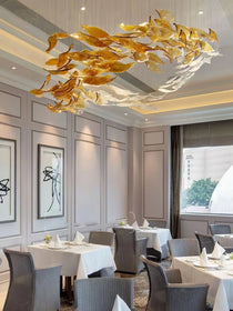 Metallic Artistic Foliage Ceiling Chandelier - CasaraHouse
