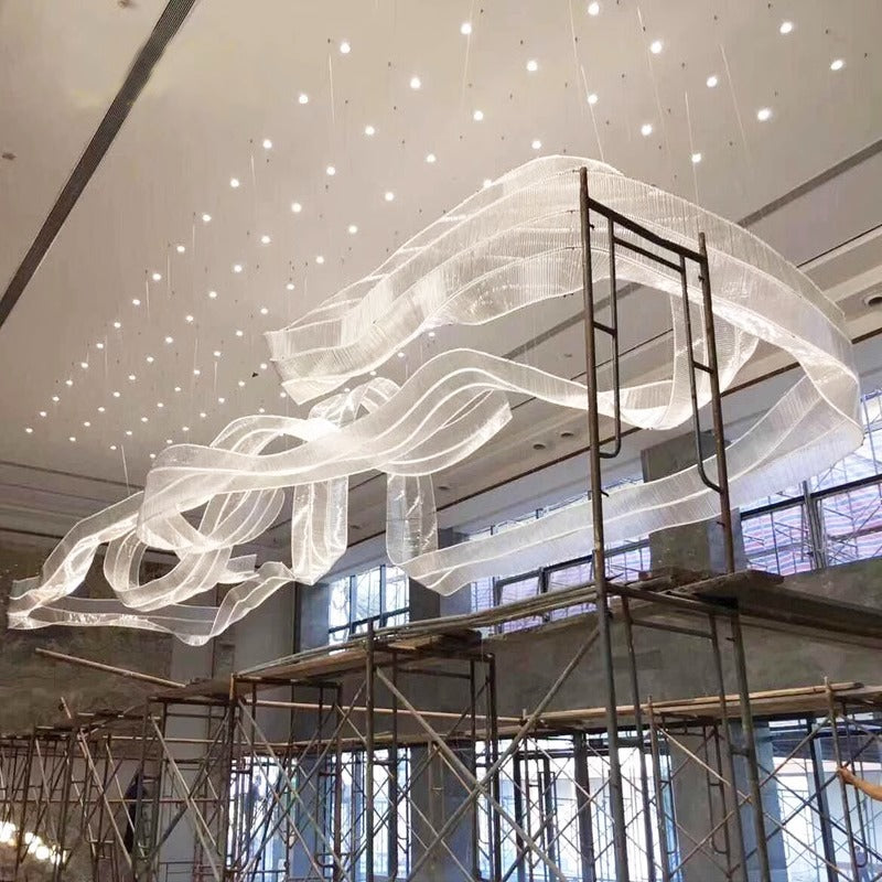 Customized Glass Ribbons Chandelier