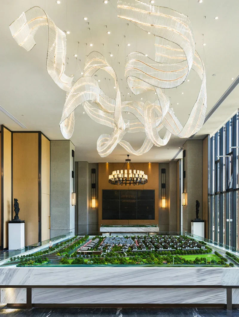 Customized Glass Ribbons Chandelier