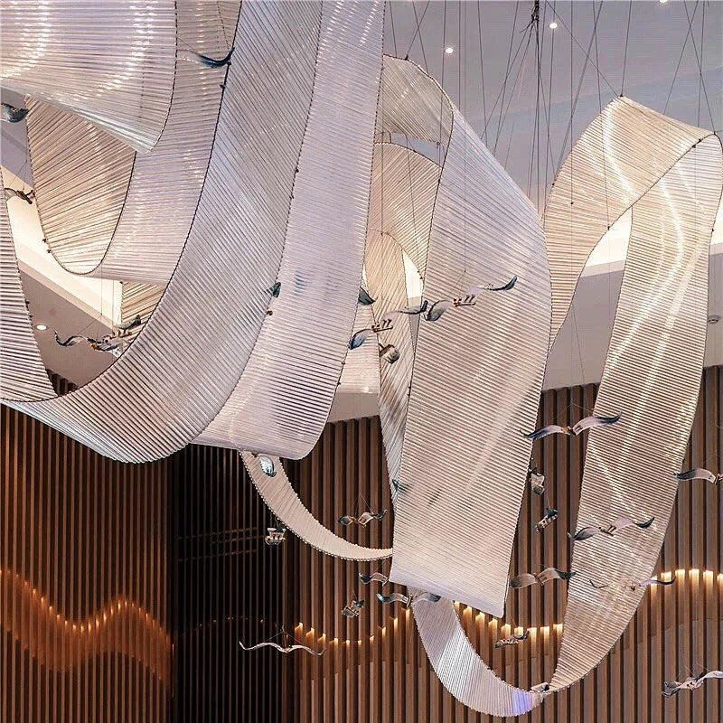 Customized Glass Ribbons Chandelier