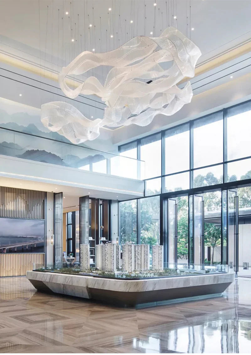 Customized Glass Ribbons Chandelier
