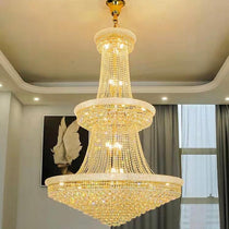 Luxury French Empire Chandelier for Villa Hall Ceiling Three-layers Crystal Light for Hotel Lobby