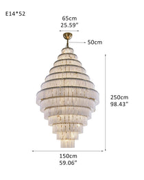 Stairwell Luxury Modern LED High Ceiling Large Alabaster Chandelier