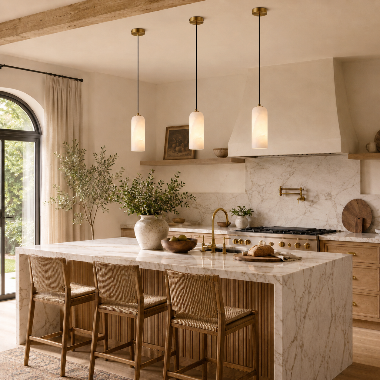 Montira Alabaster Dome Pendant Lamp