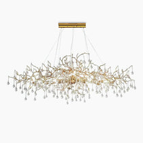 Tina Raindrop Branch Crystal Brass Chandelier