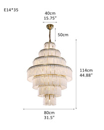 Stairwell Luxury Modern LED High Ceiling Large Alabaster Chandelier