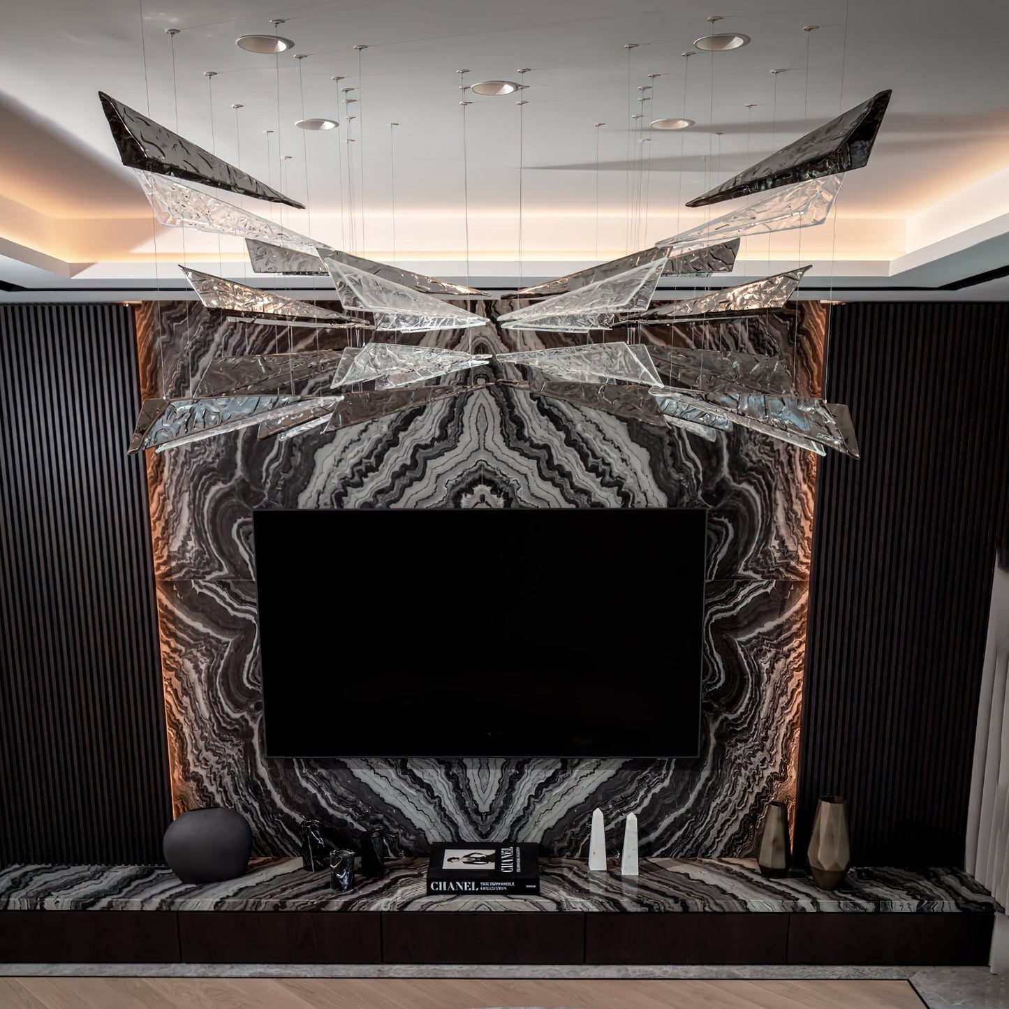 Airy Angled Glass Contemporary Chandelier - CasaraHouse