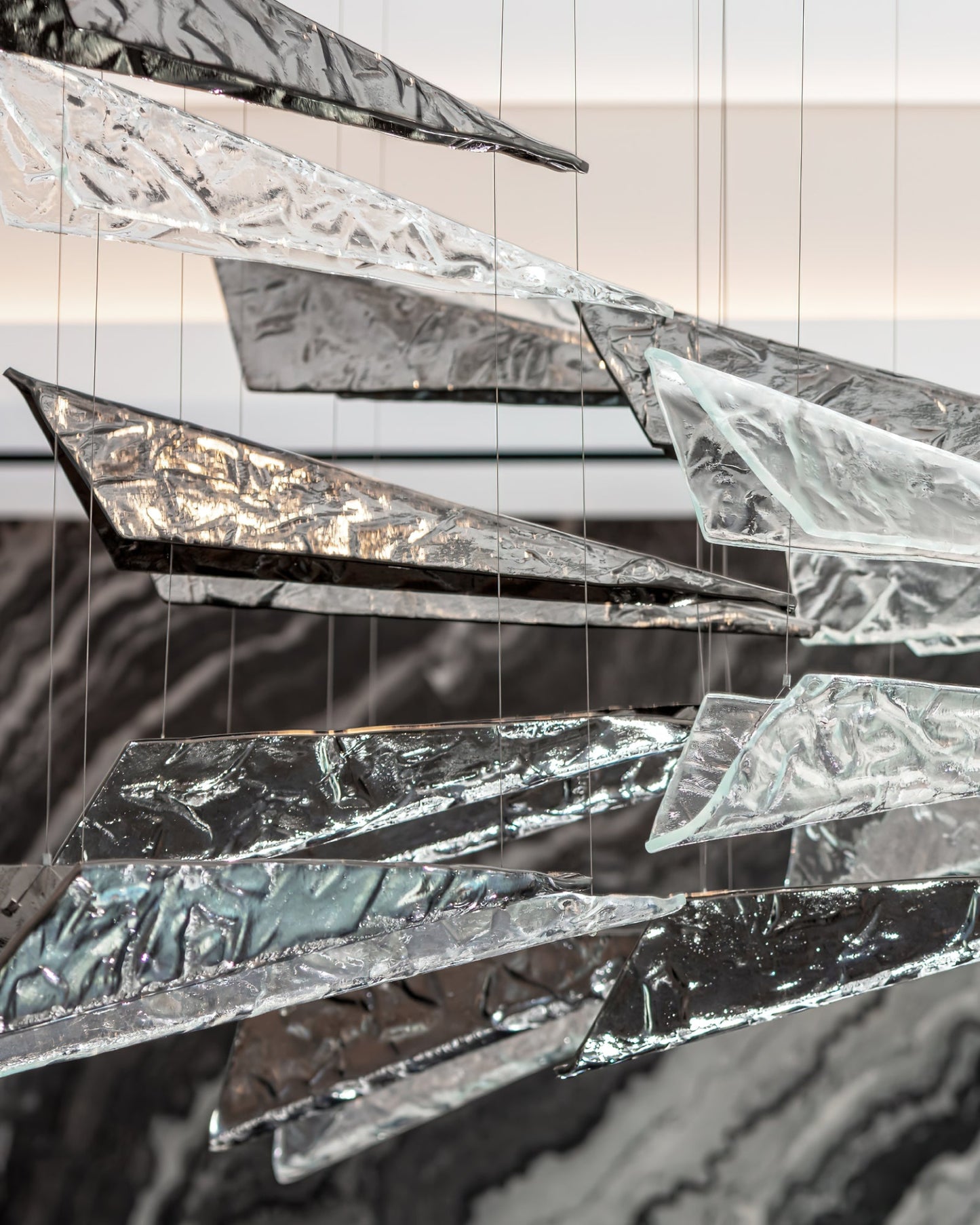 Airy Angled Glass Contemporary Chandelier - CasaraHouse