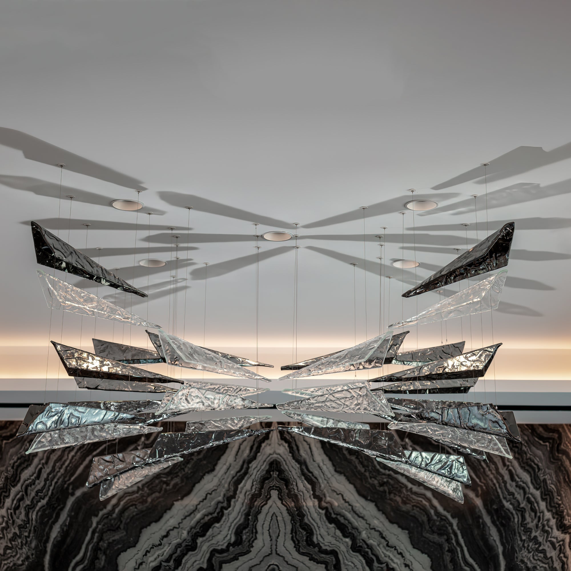 Airy Angled Glass Contemporary Chandelier - CasaraHouse