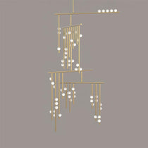 Brass Glass Drop Chandelier